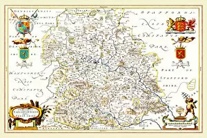 Blaue Map Gallery: Old County Map of Shropshire 1648 by Johan Blaeu from the Atlas Novus