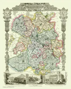 Trending: Old County Map of Shropshire 1836 by Thomas Moule