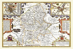Speed Map Collection: Old County Map of Staffordshire 1611 by John Speed