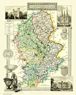 Thomas Moule Map Gallery: Old County Map of Staffordshire 1836 by Thomas Moule