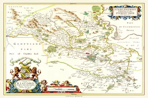 Scottish County Map Gallery: Old County Map of Sterlingshire 1654 by Johan Blaue from the Atlas Novus