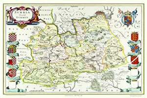 Johan Blaeu Map Gallery: Old County Map of Surrey 1648 by Johan Blaeu from the Atlas Novus