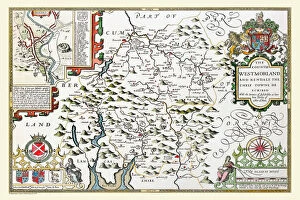Old County Map of Westmorland 1611 by John Speed