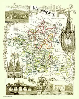 Images Dated 5th November 2020: Old County Map of Worcestershire 1836 by Thomas Moule