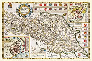 Speede Map Collection: Old County Map of Yorkshire North and East Riding 1611 by John Speed