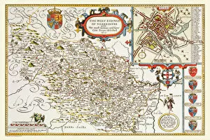 Speede Map Gallery: Old County Map of Yorkshire West Riding 1611 by John Speed