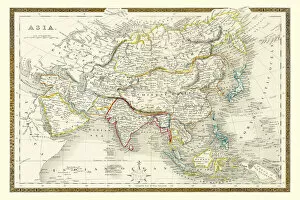 Collins Collection: Old Map of Asia 1852 by Henry George Collins