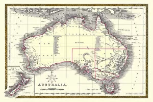Collins Map Gallery: Old Map of Australia 1852 by Henry George Collins
