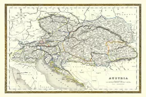 Collins Collection: Old Map of Austria 1852 by Henry George Collins