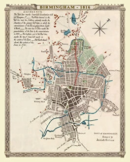 Images Dated 7th October 2020: Old Map of Birmingham 1816