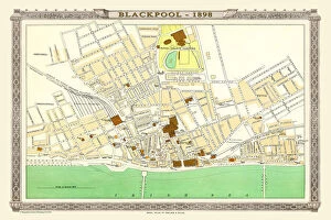 Images Dated 5th November 1898: Old Map of Blackpool 1898 from the Royal Atlas by Bartholomew