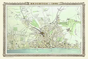 Images Dated 5th November 1898: Old Map of Brighton 1898 from the Royal Atlas by Bartholomew