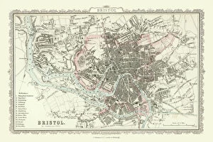 Images Dated 5th October 2020: Old Map of Bristol 1866 by Fullarton & Co