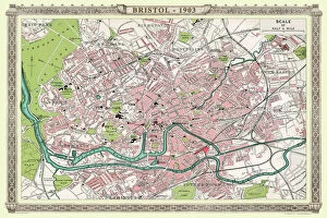 English & Welsh PORTFOLIO Gallery: Old Map of Bristol 1903