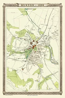 Images Dated 5th November 1898: Old Map of Buxton 1898 from the Royal Atlas by Bartholomew