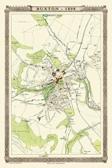 Images Dated 5th November 1898: Old Map of Buxton 1898 from the Royal Atlas by Bartholomew