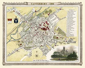 Cole And Roper Gallery: Old Map of Canterbury 1806 by Cole and Roper