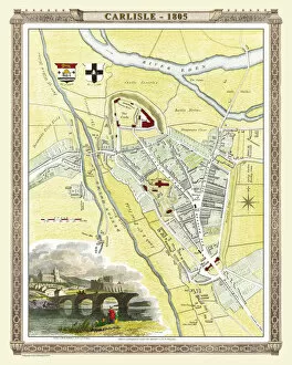 Images Dated 5th November 2020: Old Map of Carlisle 1805 by Cole and Roper