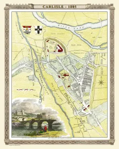 Cole And Roper Gallery: Old Map of Carlisle 1805 by Cole and Roper