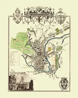 Old Map of the City of Bath 1836 by Thomas Moule