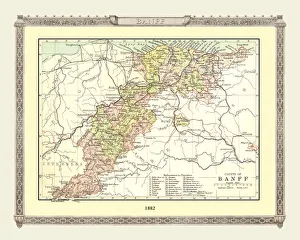 Images Dated 16th April 2010: Old Map of the County of Banff from the Philips Handy Atlas of 1882
