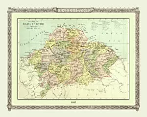 Old Scottish County Map Collection: Old Map of the County of Haddington from the Philips Handy Atlas of 1882