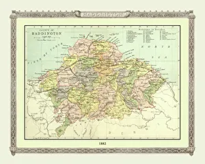Scottish County Map Gallery: Old Map of the County of Haddington from the Philips Handy Atlas of 1882
