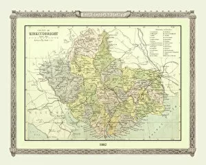 Old Scottish County Map Collection: Old Map of the County of Kirkcudbright from the Philips Handy Atlas of 1882
