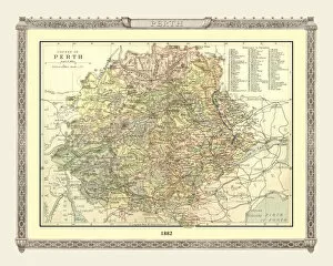 Images Dated 16th April 2010: Old Map of the County of Perth from the Philips Handy Atlas of 1882
