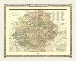 Scottish County Map Gallery: Old Map of the County of Perth from the Philips Handy Atlas of 1882