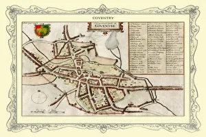 Old Map of Coventry 1730