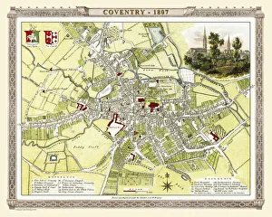 Cole And Roper Gallery: Old Map of Coventry 1807 by Cole and Roper
