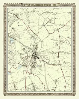 : Old Map of the District of Sutton Coldfield in the West Midlands 1887