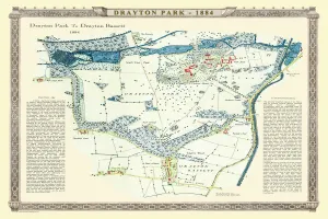 Images Dated 14th October 2020: Old Map of Drayton Park and Drayton Bassett in Staffordshire 1886