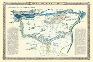 Images Dated 14th October 2020: Old Map of Drayton Park and Drayton Bassett in Staffordshire 1886