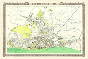 Images Dated 5th November 1898: Old Map of Eastbourne 1898 from the Royal Atlas by Bartholomew