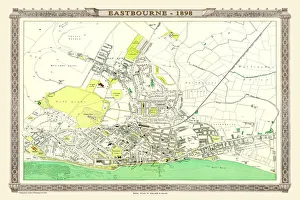 Images Dated 5th November 1898: Old Map of Eastbourne 1898 from the Royal Atlas by Bartholomew