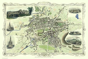 Historic Map Gallery: Old Map of Edinburgh Scotland 1851 by John Tallis