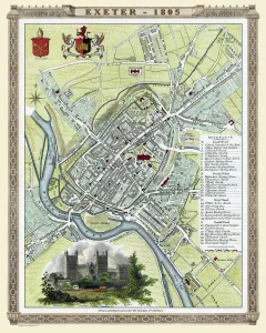 Cole And Roper Gallery: Old Map of Exeter 1805 by Cole and Roper