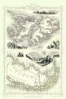 John Tallis Collection: Old Map of Falkland Islands and Patagonia 1851 by John Tallis
