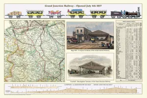 Old Railway Maps PORTFOLIO Collection: Old Map of the Grand Junction Railway 1837