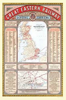 Old Railway Maps PORTFOLIO Collection: Old Map of the Great Eastern Railway 1887