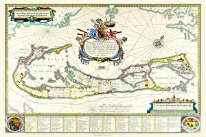 Blaeu Prints: Old Map of The Island of Bermuda 1635 by Willem & Johan Blaue from the Theatrum Orbis Terrarum