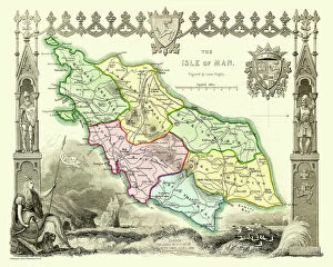 Old Moule Map Gallery: Old Map of The Isle of Man 1836 by Thomas Moule