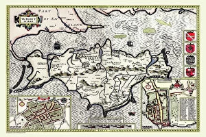 John Speed Map Gallery: Old Map of The Isle of Wight 1611 by John Speed