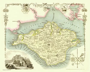 Images Dated 5th November 2020: Old Map of The Isle of Wight 1836 by Thomas Moule