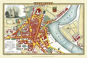 Old Map of Lancaster 1824 by Edward Baines