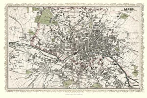 Images Dated 5th October 2020: Old Map of Leeds 1866 by Fullarton & Co