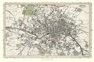 Images Dated 5th October 2020: Old Map of Leeds 1866 by Fullarton & Co