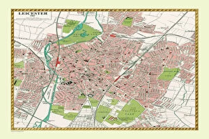 Images Dated 7th October 2020: Old Map of Leicester 1903